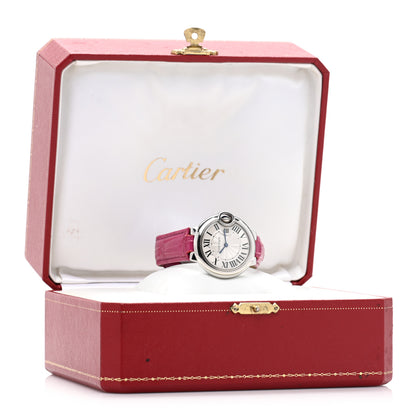 Cartier Stainless Steel Alligator 33mm Ballon Bleu De Cartier Quartz Watch Red 5 of 5