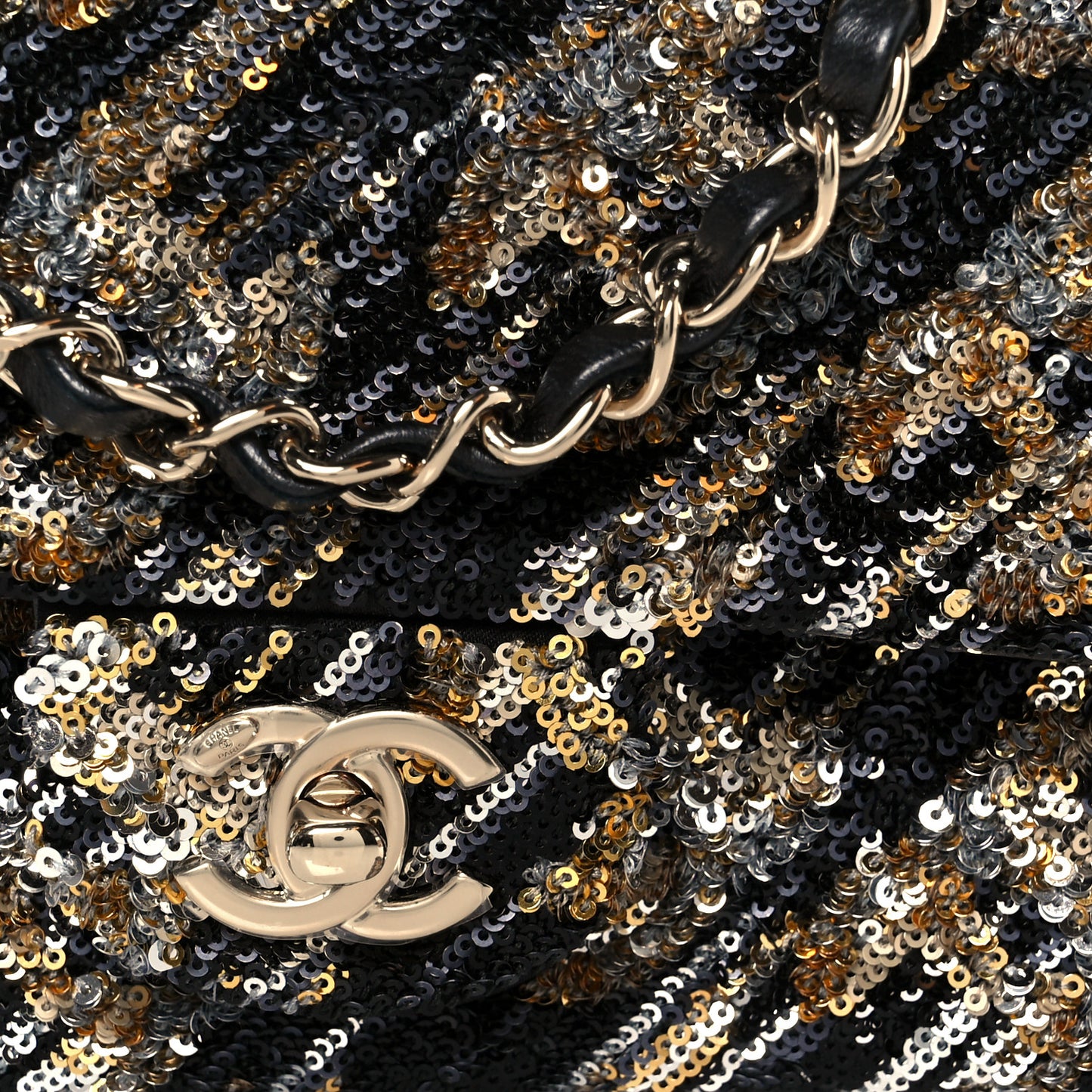 Sequin Mini Rectangular Flap Gold Silver