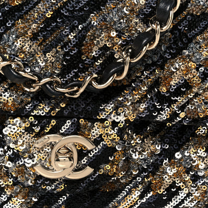 Chanel Sequin Mini Rectangular Flap Gold Silver 9 of 11