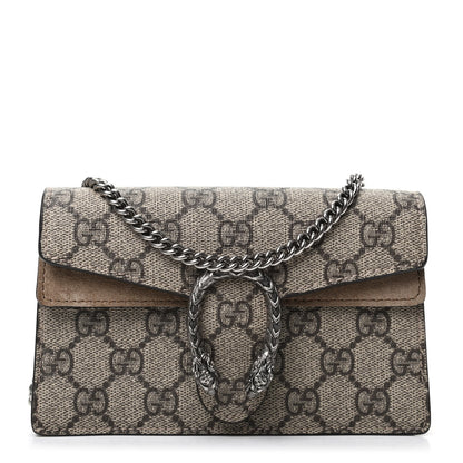 Gucci GG Supreme Monogram Super Mini Dionysus Shoulder Bag Taupe 1 of 8