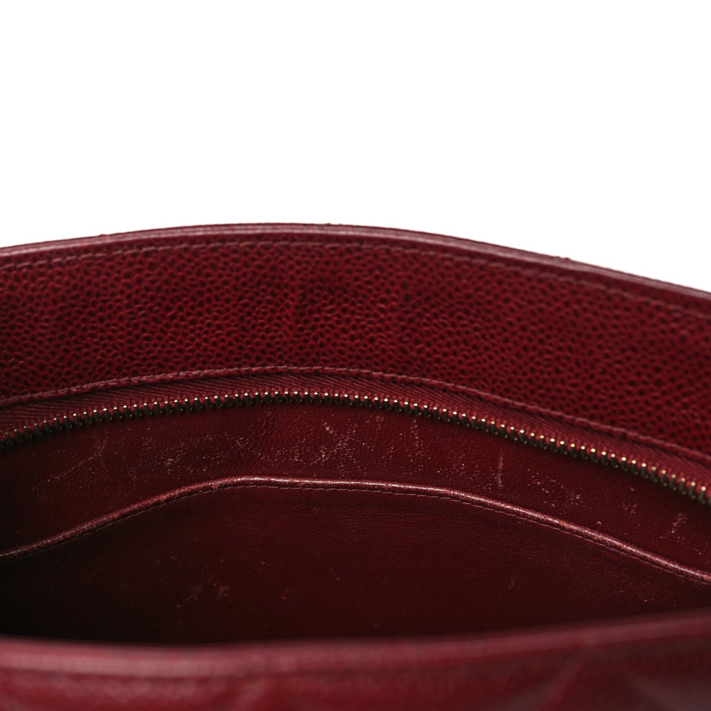 Caviar Quilted Medallion Tote Bordeaux