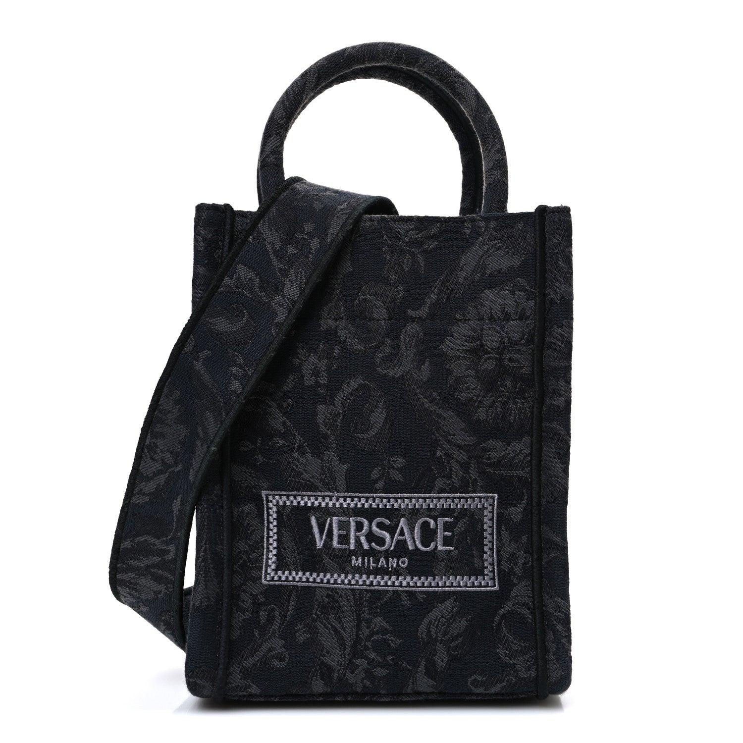 Versace Jacquard Barocco Mini Athena Tote Black 1 of 10