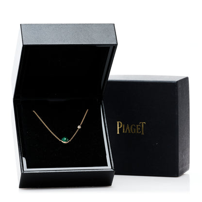 Piaget 18K Rose Gold Diamond Malachite Possession Pendant Necklace 5 of 5