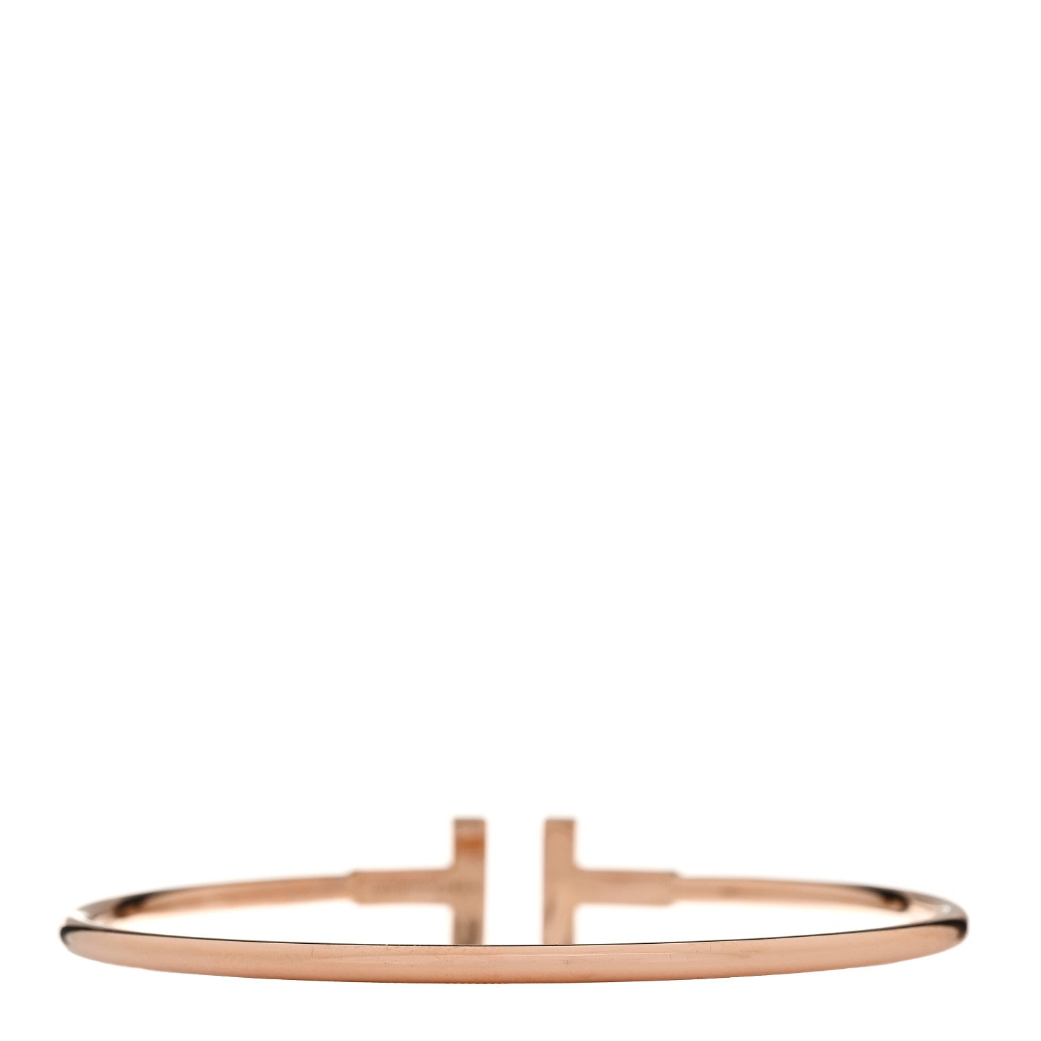 Tiffany 18K Rose Gold Diamond T Wire Bracelet 3 of 4