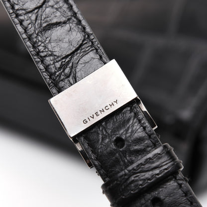 Givenchy Calfskin Crocodile Embossed Medium Pandora Box Crossbody Bag Black 24 of 28