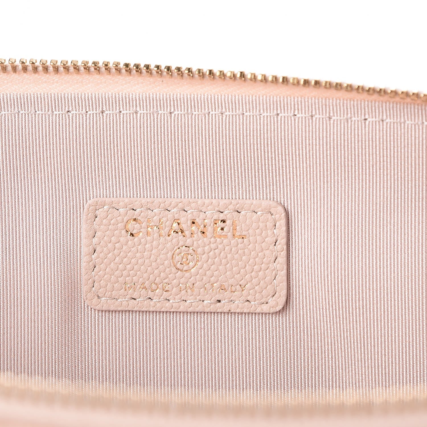 Chanel Caviar Chevron Quilted Large Cosmetic Case Light Pink 7 of 9