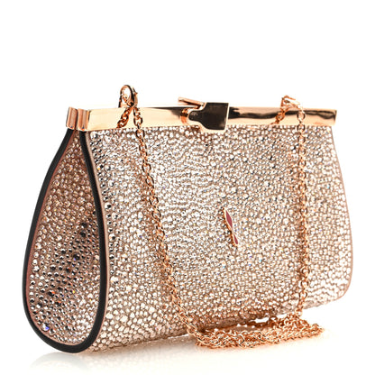 Christian Louboutin Suede Crystal Strass Small Palmette Clutch Moonlight Platine 3 of 8