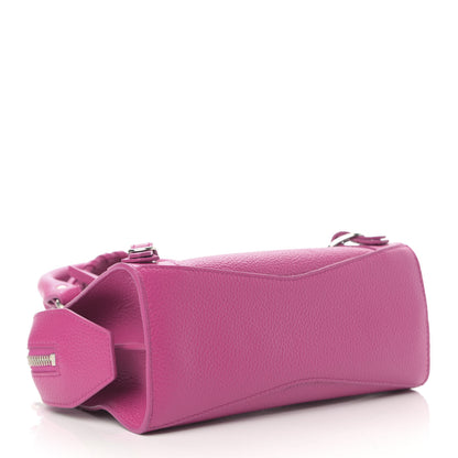 Balenciaga Grained Calfskin Neo Classic Silver Hardware Mini City Fuchsia 4 of 13