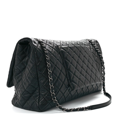 Chanel Calfskin Quilted XXL Travel Flap Bag Black 2 of 9