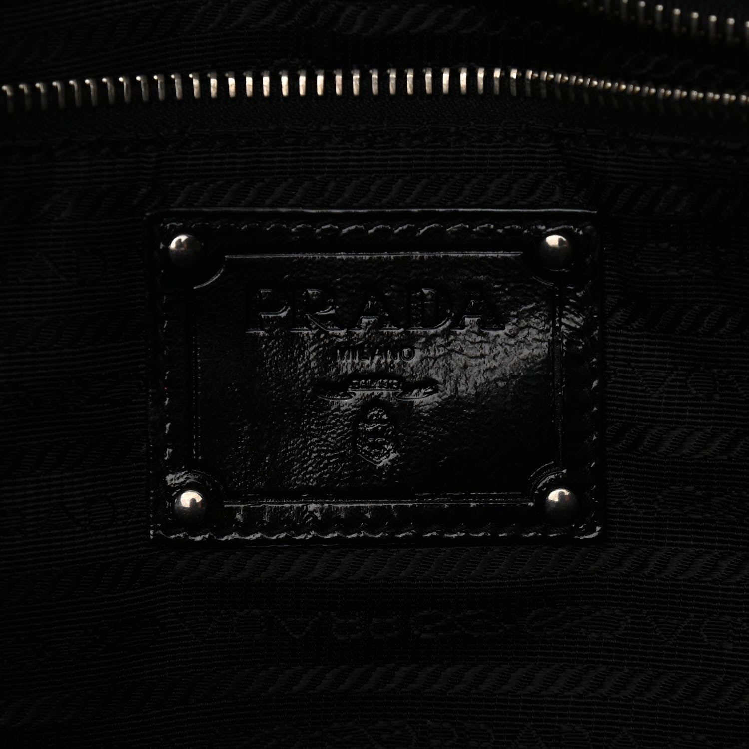 Prada Vernice Chevron Tote Black 6 of 9