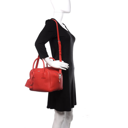 Burberry Soft Grain Calfskin Small Cube Bowling Bag Bright Red 2 of 9