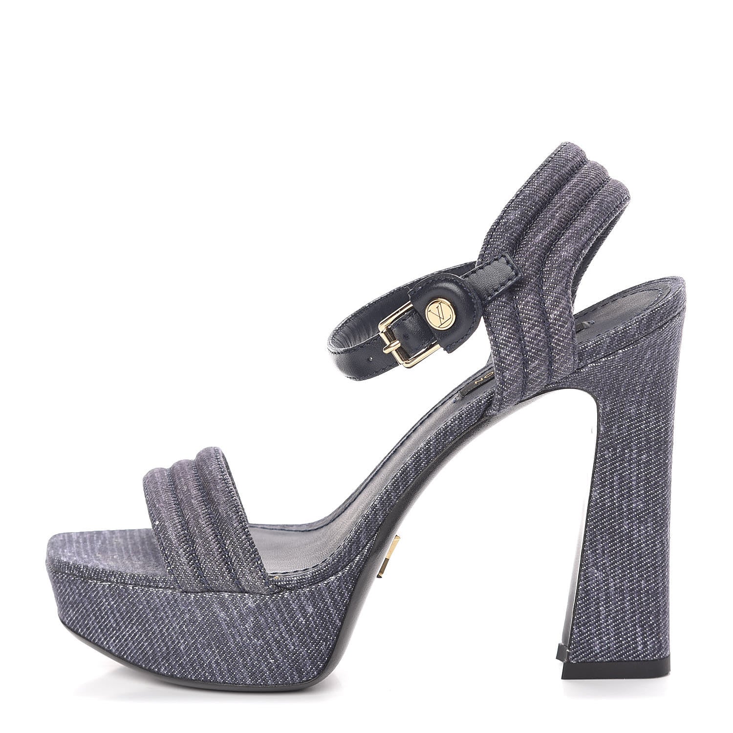 Louis Vuitton Platform Open Toe Sandals 36.5 Denim 1 of 7
