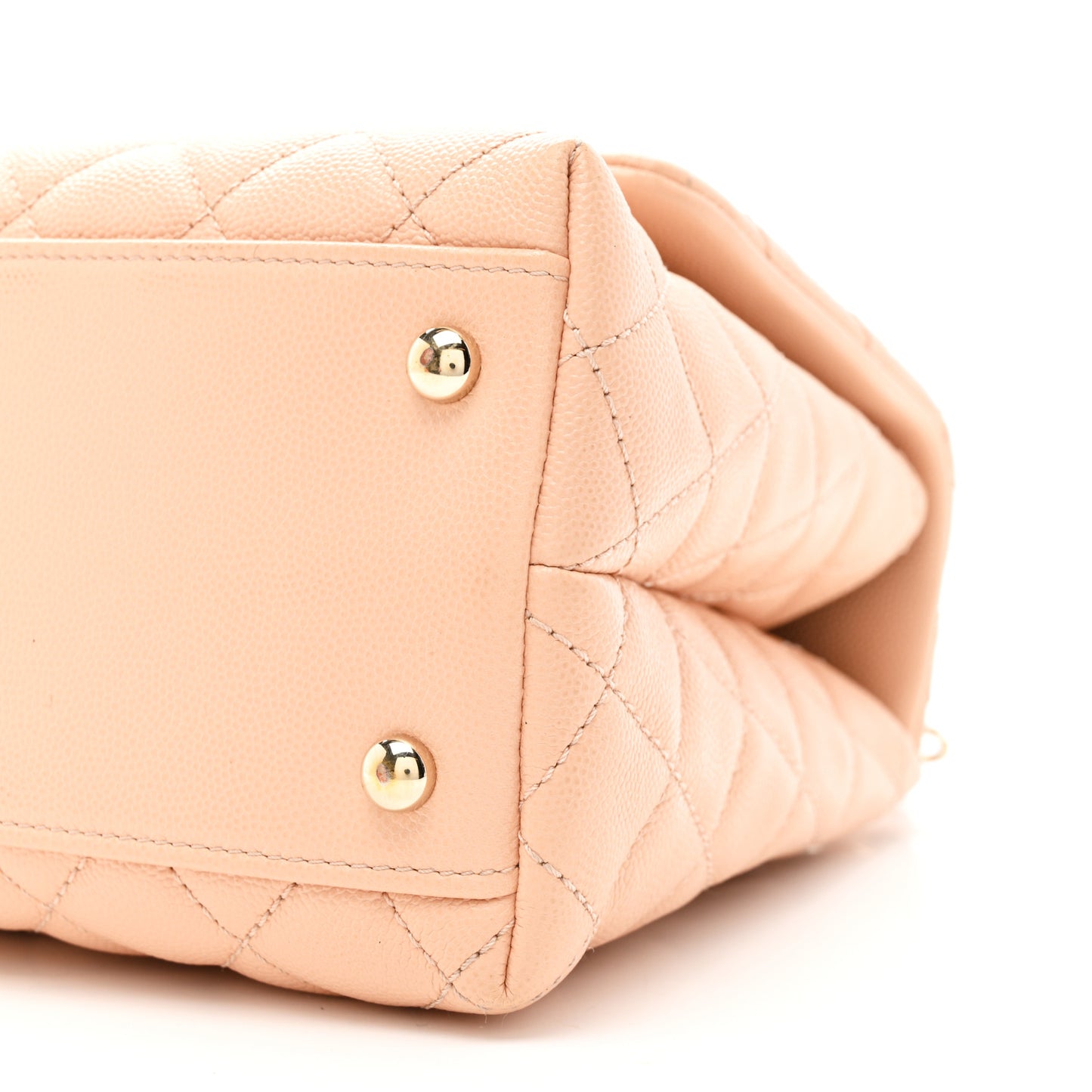 Caviar Quilted Small Coco Handle Flap Rose Clair