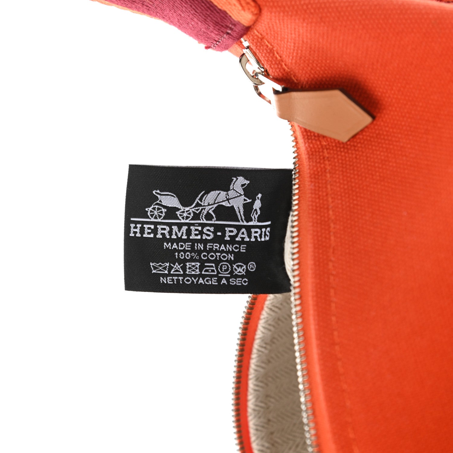 Hermes Canvas Small Bride-A-Brac Pouch Orange Burgundy 7 of 8