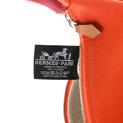Hermes Canvas Small Bride-A-Brac Pouch Orange Burgundy 7 of 8