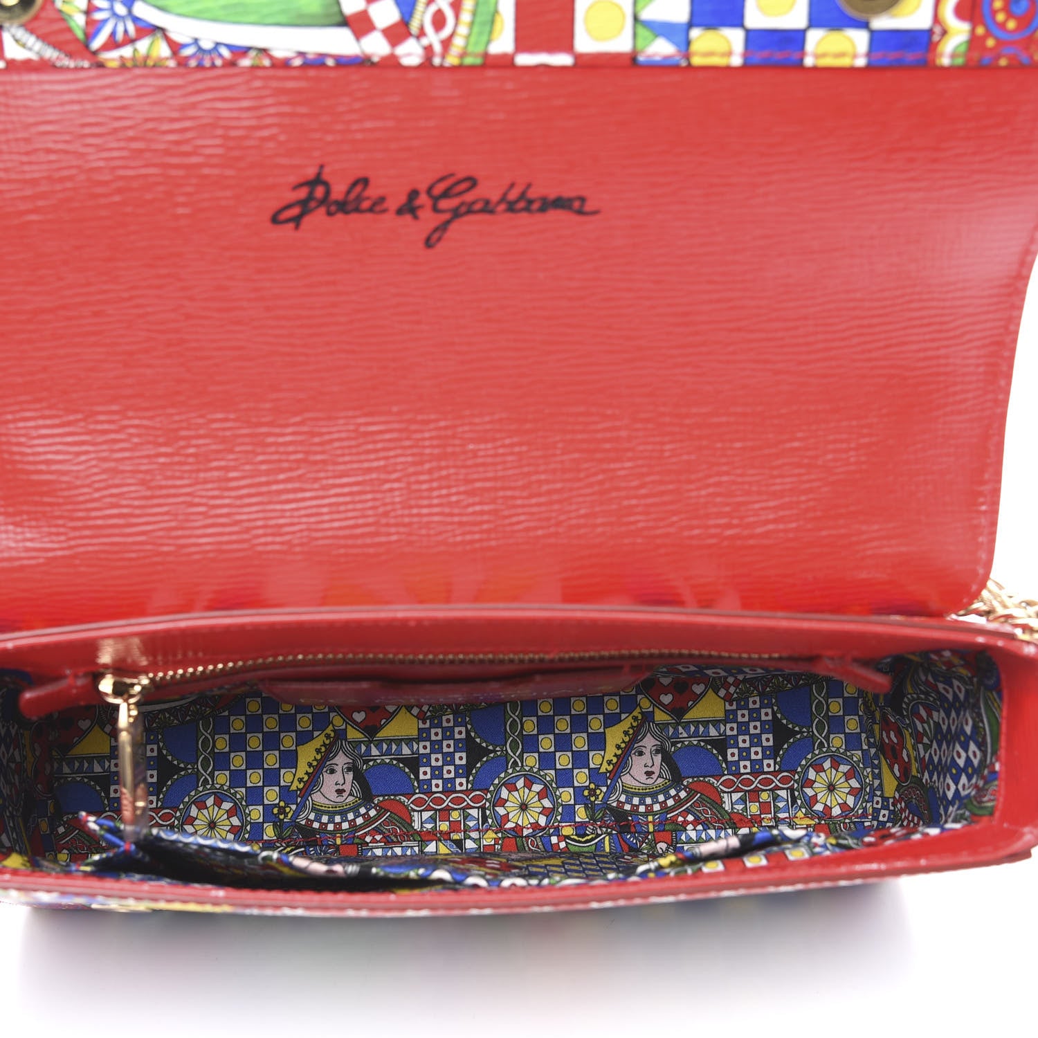 Dolce & Gabbana Dauphine Crystal Embellished Queen of Hearts Print Milennials Shoulder Bag Multicolor 5 of 11