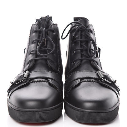 Christian Louboutin Calfskin Mens Nono Strap Flat Sneakers 45 Black 2 of 9