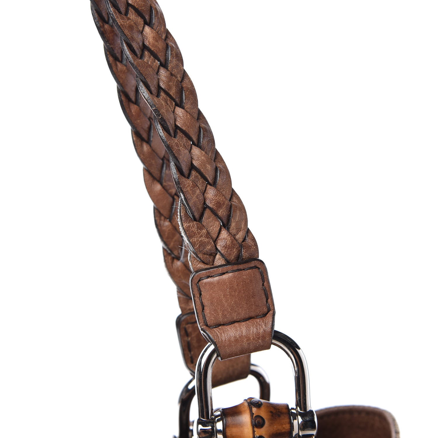 Gucci Monogram Medium Bamboo Bar Tote Brown 12 of 14