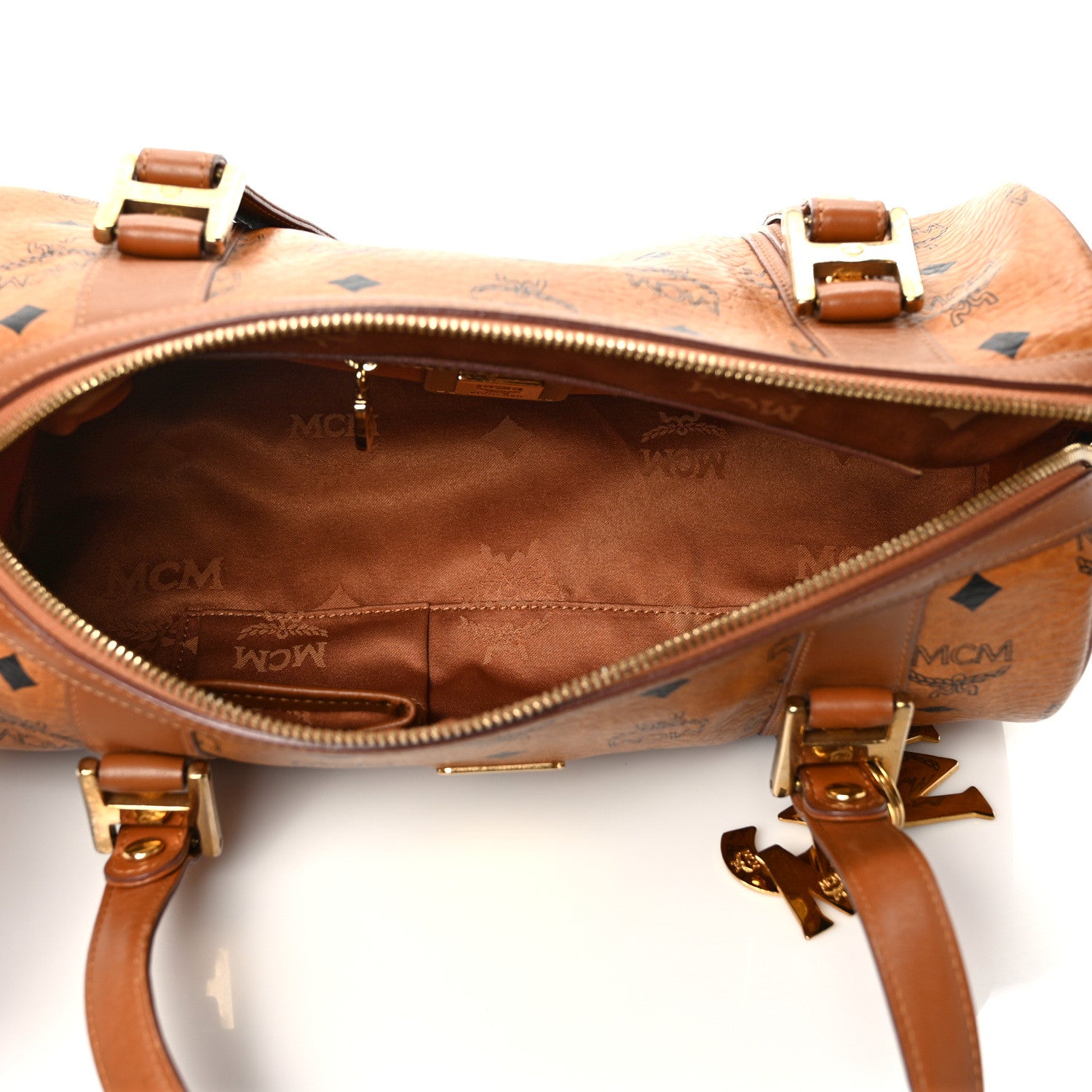 MCM Visetos Essential Barrel Bag Cognac 5 of 8