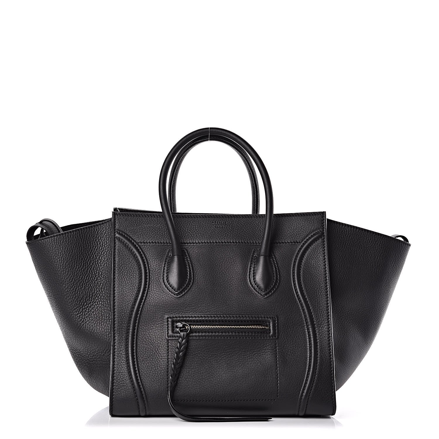 Celine Supple Calfskin Medium Phantom Luggage Black 1 of 9