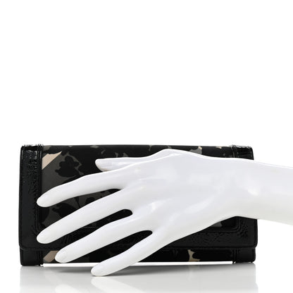 Burberry Nylon Beat Check Floral Continental Wallet Black 2 of 7