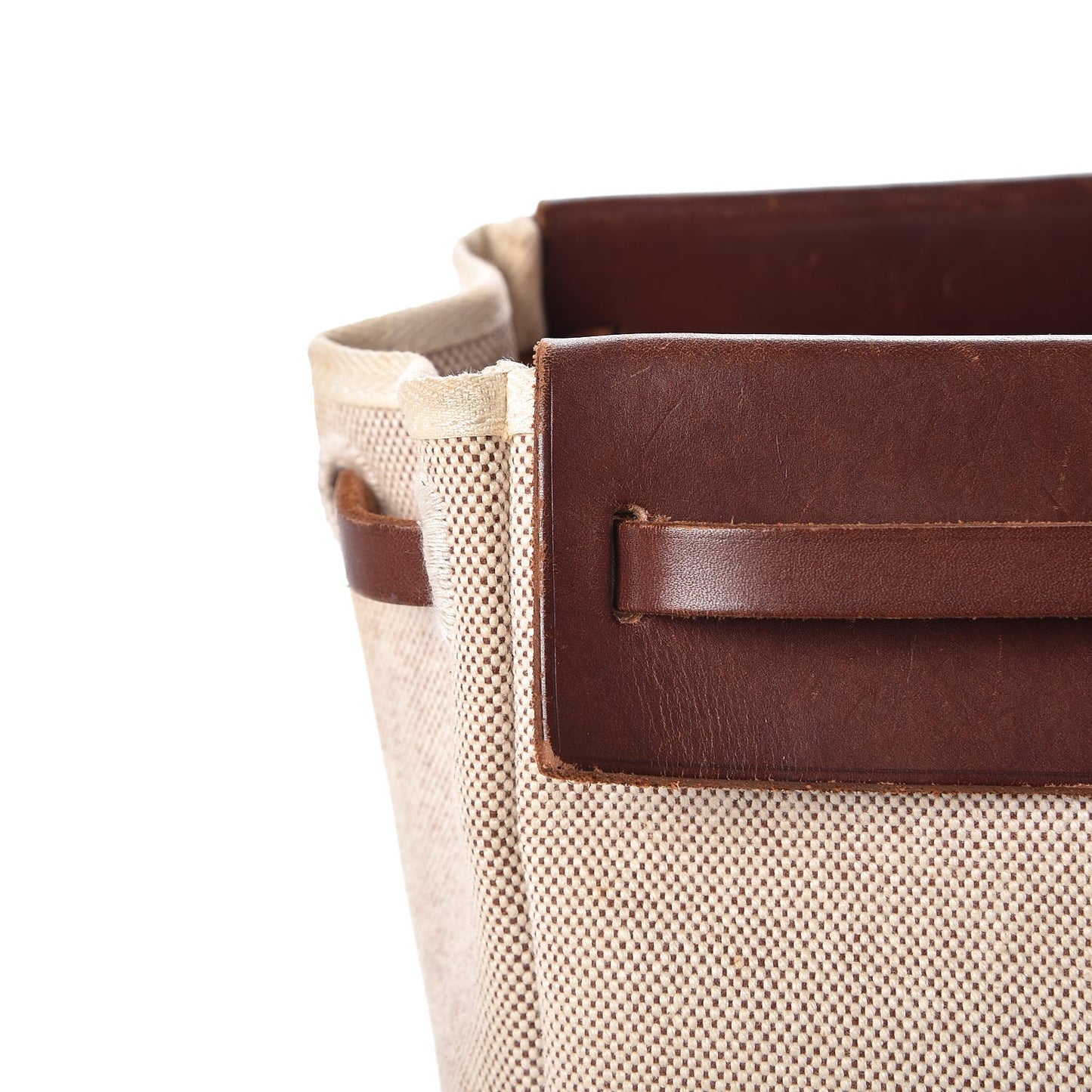 Toile Vache Calfskin Herbag Cabas Havane