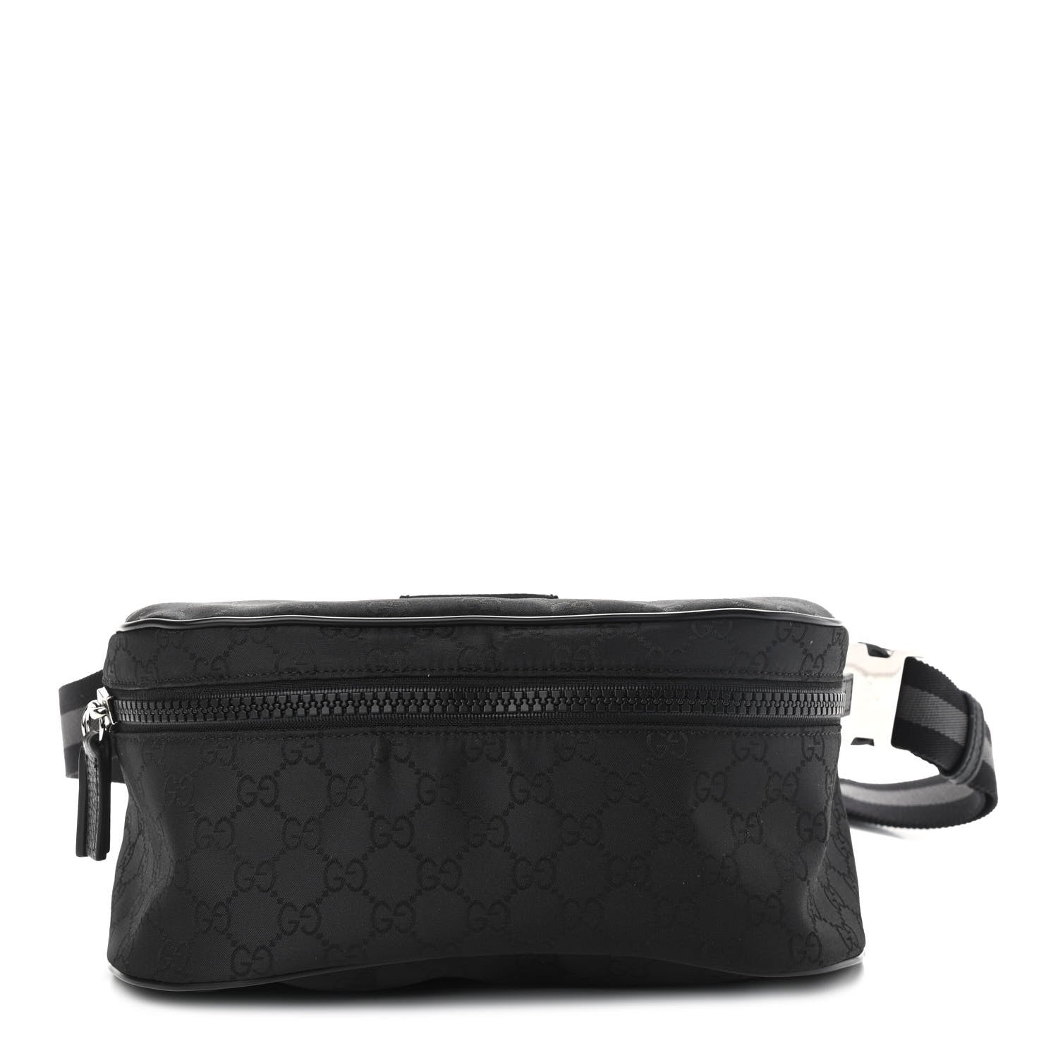Gucci Nylon Monogram Fanny Pack Belt Bag Black 1 of 10