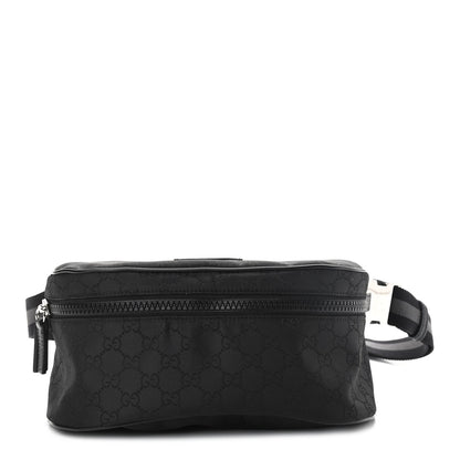Gucci Nylon Monogram Fanny Pack Belt Bag Black 1 of 10