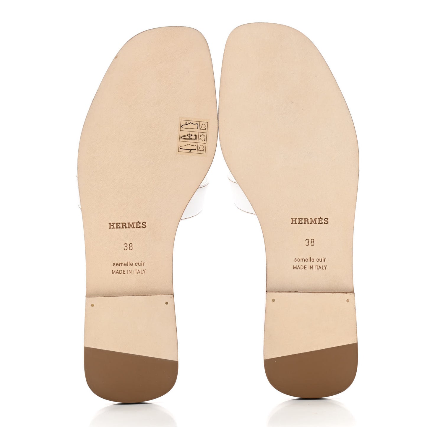 Box Calfskin Oran Sandals 38 White