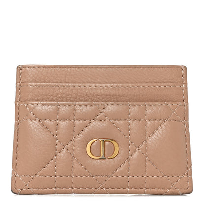 Christian Dior Supple Calfskin Cannage Caro Freesia Card Holder Rose De Vents 1 of 8