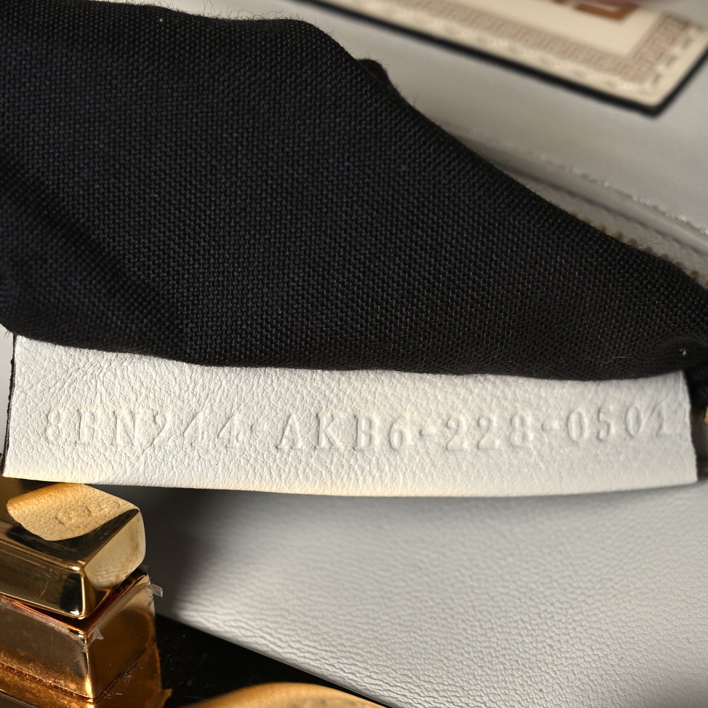 X VERSACE Vitello Seta Nappa Fendace FF Baroque Mini Peekaboo Iconic Satchel White Ice Gold