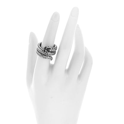 John Hardy Sterling Silver Black Sapphire Naga Dragon Coil Ring 54 7 2 of 5