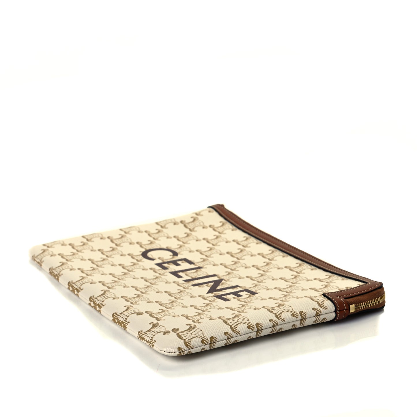 Triomphe Canvas Lambskin Small Pouch White