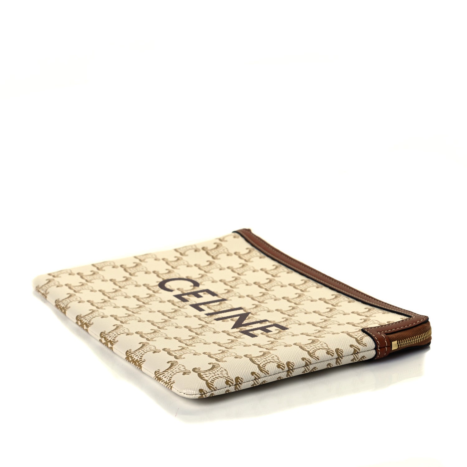 Celine Triomphe Canvas Lambskin Small Pouch White 6 of 6