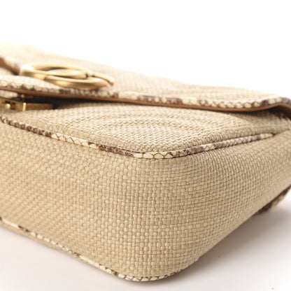 Gucci Raffia Elaphe Matelasse Small GG Marmont Shoulder Bag Natural Cream Brown 7 of 10