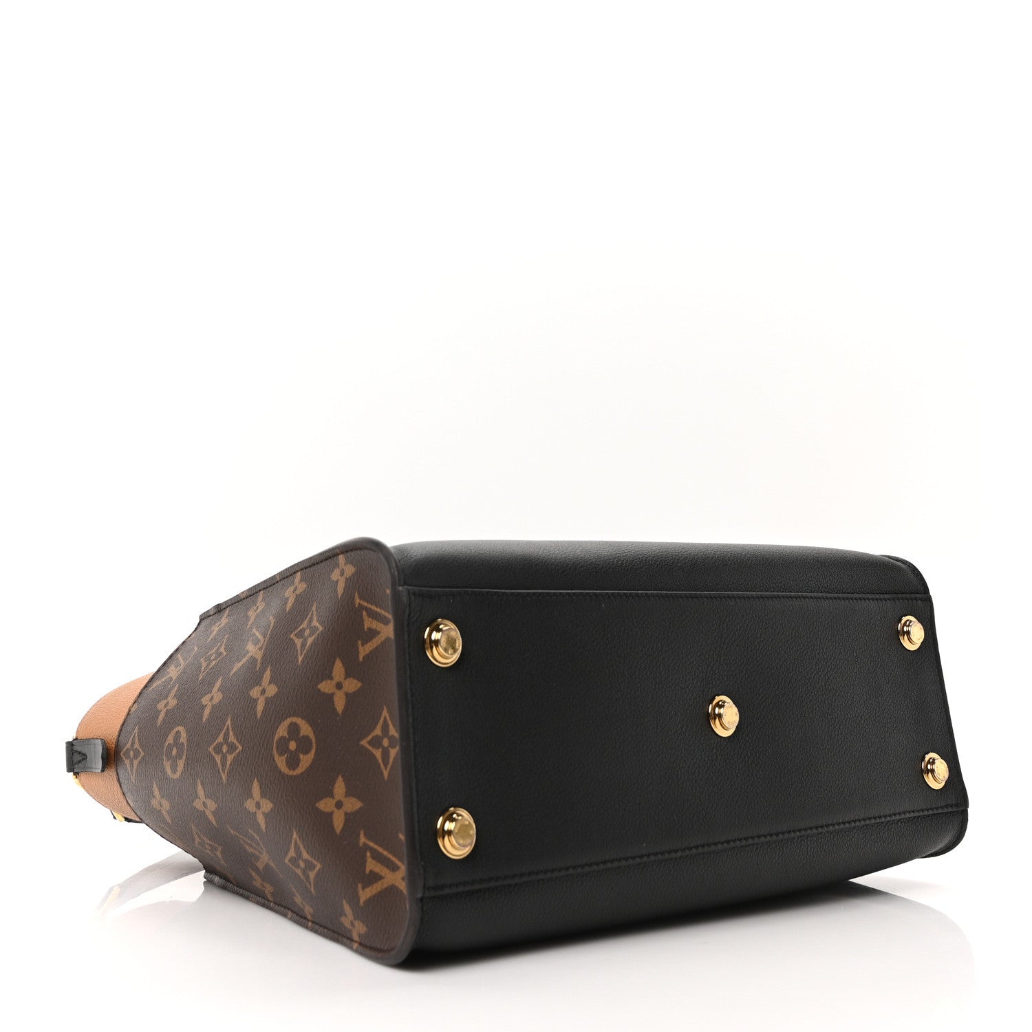 Louis Vuitton Calfskin Monogram On My Side MM Black 4 of 9