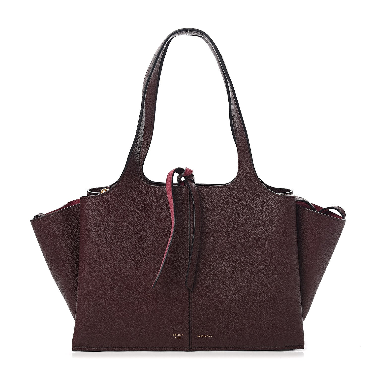 Celine Baby Grained Calfskin Small Tri-Fold Bag Burgundy 1 of 9