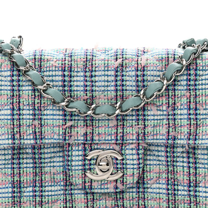 Chanel Tweed Quilted Mini Rectangular Flap Blue 8 of 11