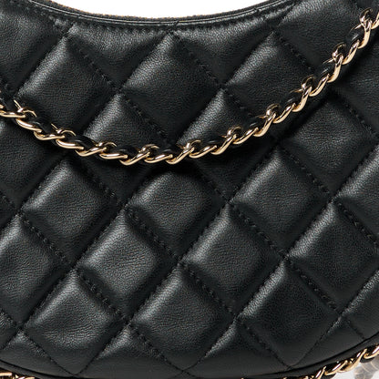Chanel Lambskin Quilted Chain Around Hobo Black 8 of 11
