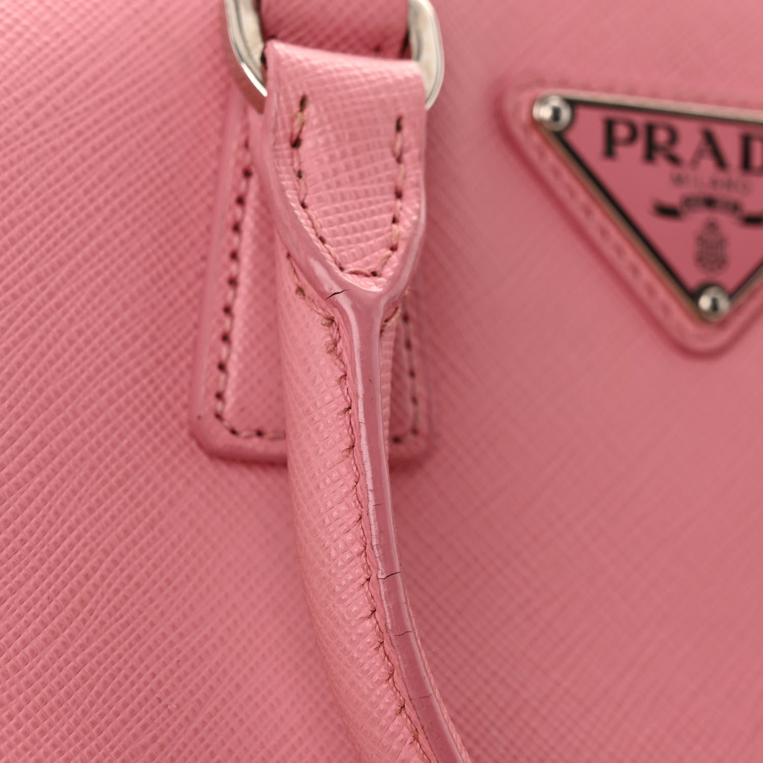 Prada Saffiano Lux Top Handle Crossbody Bag Petalo 16 of 16