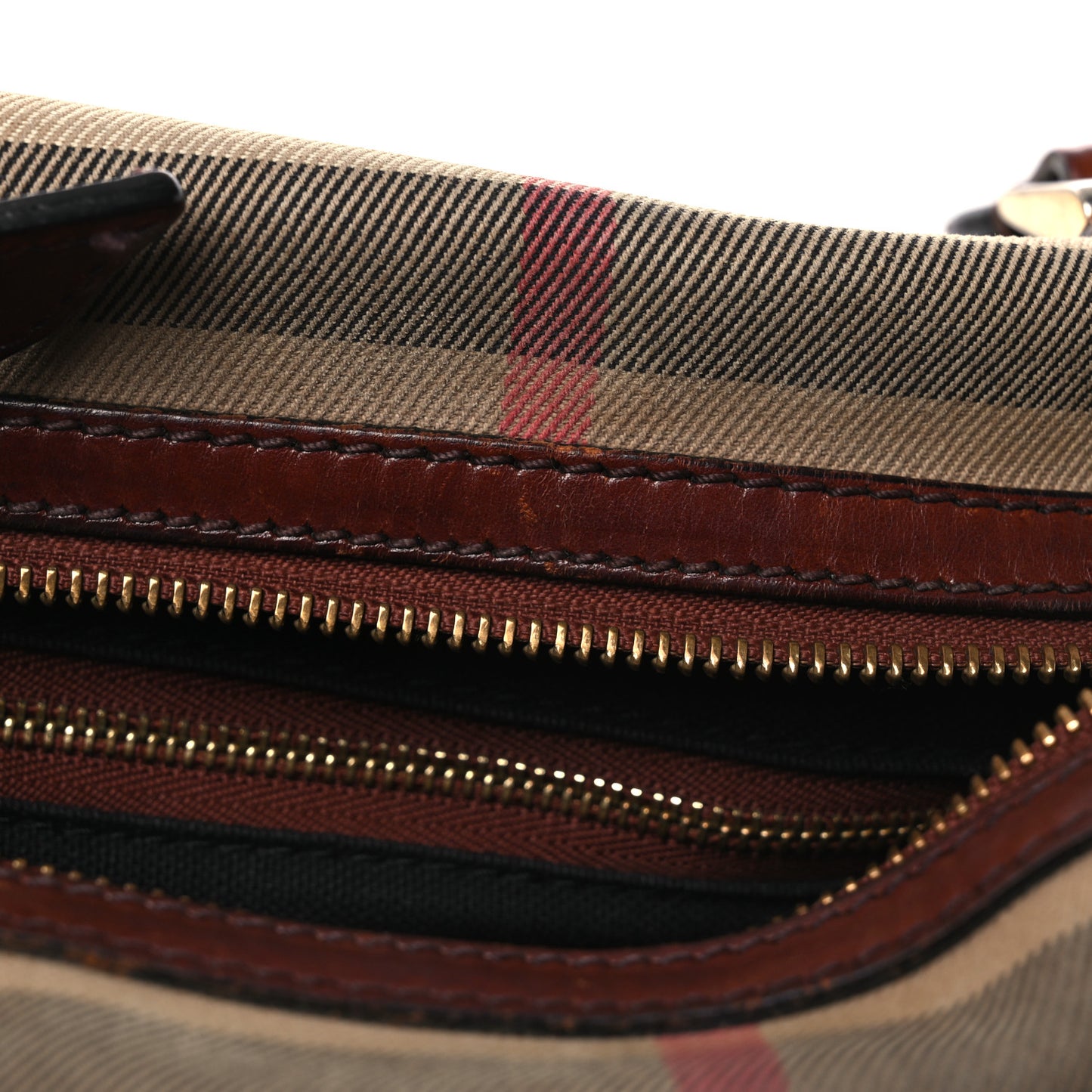 House Check Bridle Calfskin Medium Alchester Bowling Bag Dark Tan