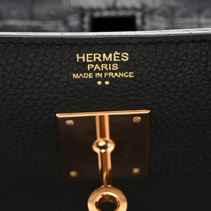 Hermes Togo Shiny Niloticus Crocodile Birkin Touch 30 Black 6 of 12