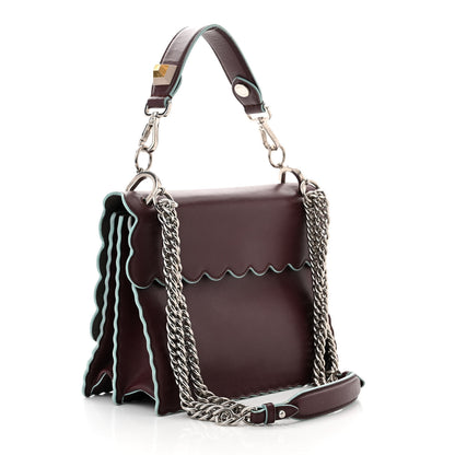 Fendi Vitello Liberty Scalloped Studded Kan I Shoulder Bag Bordeaux 3 of 13
