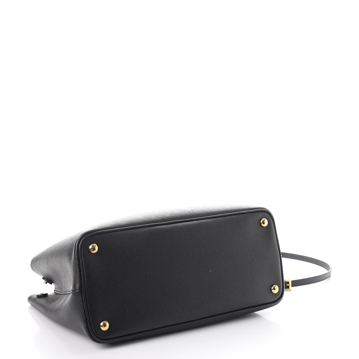 Saffiano Cuir Medium Double Bag Black Fuoco