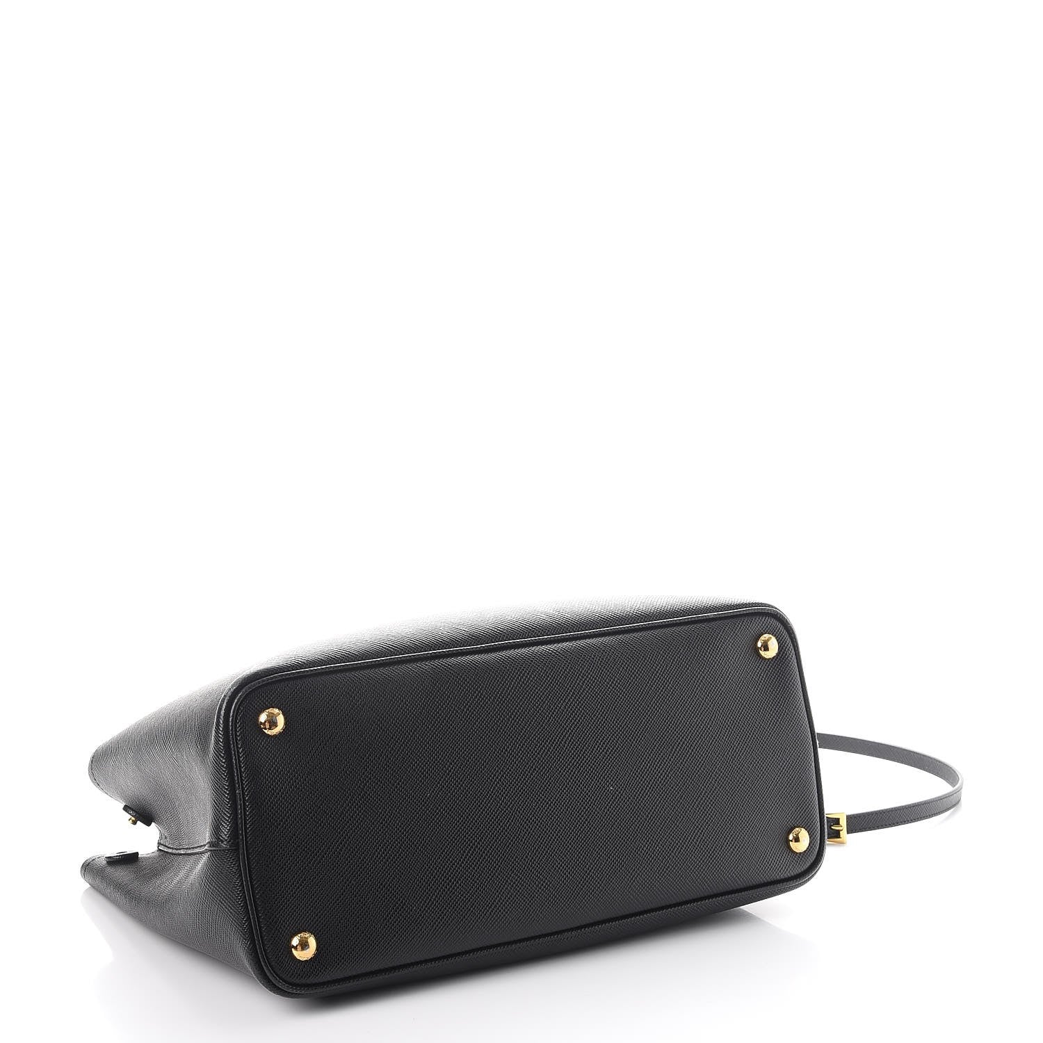 Prada Saffiano Cuir Medium Double Bag Black Fuoco 4 of 10