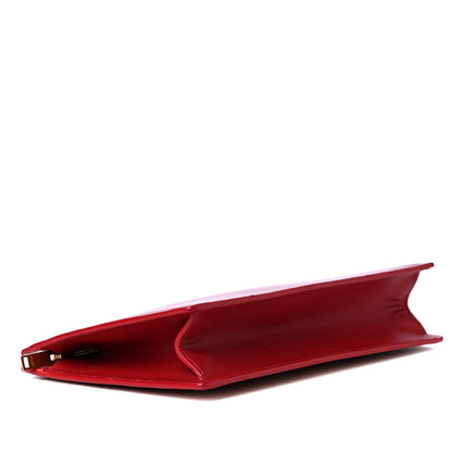 Saint Laurent Calfskin Lutetia Clutch Red 3 of 4