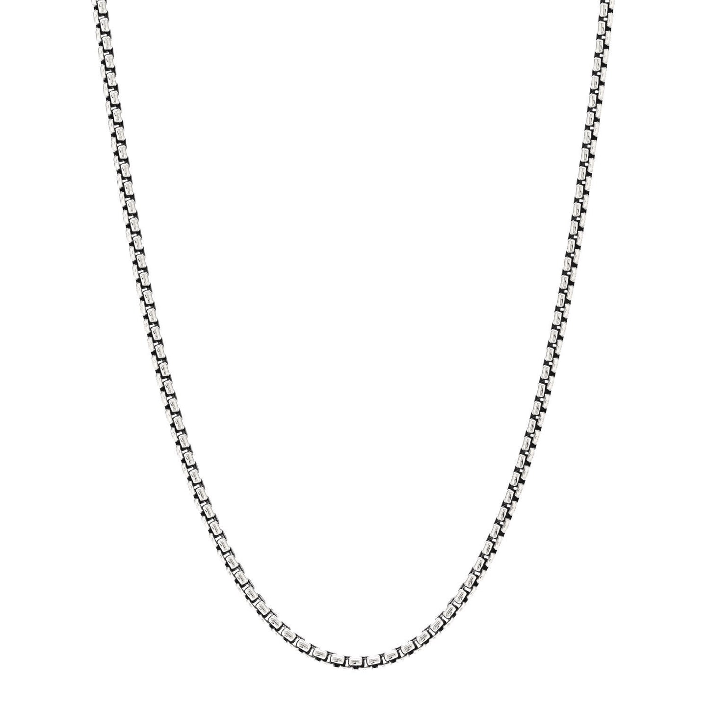 Sterling Silver 2.7mm Small Box Chain Necklace 18"