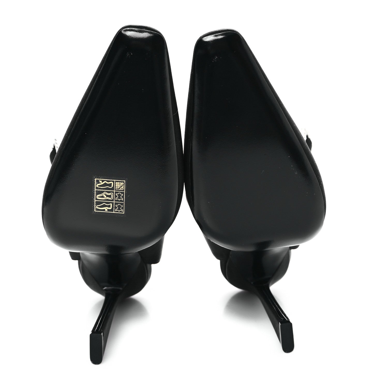 Saint Laurent Crepe Satin Crystal Buckle Claude 110 Slingback Pumps 38 Black 6 of 10