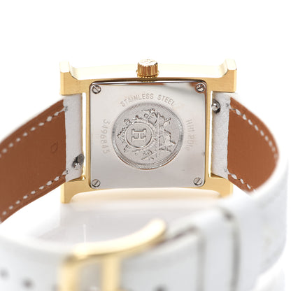 Hermes Stainless Steel Epsom 21mm Heure H Hour Quartz Watch Blanc 4 of 5