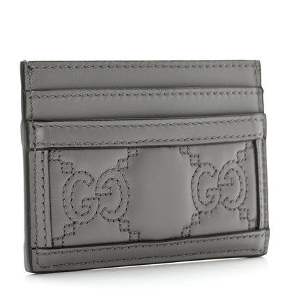 Gucci Calfskin GG Matelasse Card Holder Dusty Grey 3 of 6